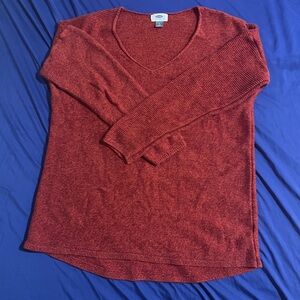 Old Navy Women's Deep Red V-Neck Sweater